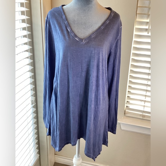 NWT Lane Bryant Blue Asymmetrical Long Sleeve T-Shirt Size 14/16 - Picture 5 of 7